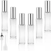 LOPHE Perfume Atomiser Refillable, Mini Perfume Refill Bottles, Empty Clear Glass Perfume Atomiser Spray Bottles, Portable Atomiser with Fine Mist for Daily Business Trips, 10 ml 6 Pcs Transparent