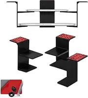 Dual Under Desk Holder Mount for Laptops & Devices Upto 3" Thick Like Routers Cable Box Small Computers MacBook Surface Keyboard Modems Network Switch & More, Adhesive & Screw in