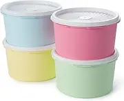 [MRX Solutions] 8-Piece Food Storage Container Canister SetVintage Style with Lids BPA Free, Dishwasher Safe (Multi)