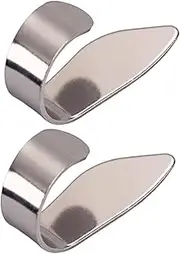 2Pack Personalized Guitar Thumb Picks for Bass, Ukulele - Finger Plectrum Variety Pack With Clamp