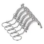 Metal Purse Frames, 2" 5Pcs Kiss Lock Clasp Frame for Coin Purse DIY, Silver