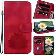 Cover Compatible with Google Pixel 8 5G,Compatible with Google Pixel 8 5G [PU Leather + Phone Case] Card Slot Magnetic Clasp Stand Lanyard Red