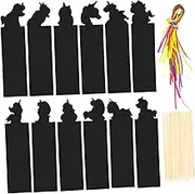 24Pcs Scratch Rainbow Bookmarks DIY Craft Scratch Paper for Fun Reading Markers for Students Safe and Art Supplies for Creative Projects