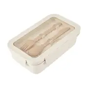 Oatmeal Wheat Straw Lunch Box with Cutlery