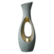 Plug In Water Fountain Polyresin Planter Garden Patio Water Feature Pump Lights