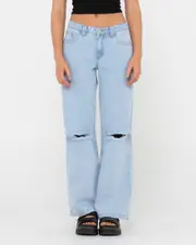 Low Rise Ripped Denim Jean