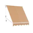 Instahut Retractable Fixed Pivot Arm Window Awning Outdoor Blinds 2.1X2.1M Beige