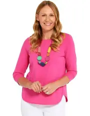 [Fella Hamilton] Eternity Modal/Cotton Bind Top in Fuchsia