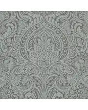 Brewster Artemis Pewter Floral Damask Wallpaper