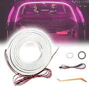 Dynamic Flowing Car Trunk Light Strip, Led Light Strip Lights, Auto ON-Off for Car Trunk Cargo Area or Interior Illumination Decoration, Interior Accessories Sensor (Pink,4m/157in)