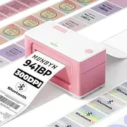 MUNBYN Thermal Label Printer, Wireless 300DPI 4x6 Shipping Label Printers, Compatible with iOS, MAC, iPhone, Android, PC, Compatible with, Amazon, Etsy, USPS (Without WiFi or Bluetooth)
