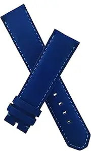 [Watch Strap World] Watchstrapworld TH-F122-06-1229PN - 22 mm Blue suede pin buckle watch band with turquoise stitching to fit TAG Heuer Formula 1 watches listed below