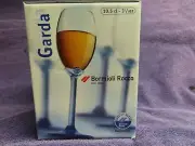 Bormioli Rocco Garda Wine Glasses 3.5 oz Blue Stem Set Of 4 Italy NIB, 2 sets
