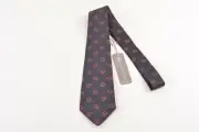 Hickey Freeman NWT Boys Neck Tie In Black W/ Orange Blue Plaisley 100% Silk