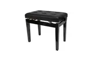 Crown Standard Tufted Height Adjustable Piano Stool (Black)