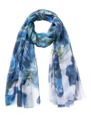 [Gregory Ladner] Floral Scarf in Blue