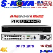 Hikvision 16CH 8CH PoE 12MP NVR AcuSense DS-7616NXI-K2/16P DS-7608NX-K2/8P