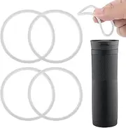 [Telooco] 4 Pcs Replacement Rubber Lid Seals O Shaped Resealable Silicone Lid Gaskets for 16oz & 20oz Contigo Snapseal Byron Travel Mug(White)