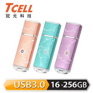 【TCELL 冠元】USB3.0 256GB 絢麗粉彩隨身碟(玫瑰金)