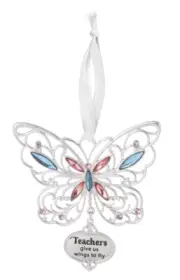 Ganz Springtime Blessing Butterfly Suncatcher "Teachers give us wings to fly"