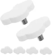Hoement Versatile Cloud Design Knobs 6 Pack Adorable Soft Rubber Drawer Pulls for Kitchen Bathroom and Child's Room