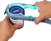 Wolnivi Jar Opener for Weak Hands, Seniors with Arthritis, Bottle Opener to Remove Stubborn Lids, Mutil Can Opener Gripper for Anyone with Low Strength (Blue and Grey)
