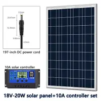 在飛比找蝦皮商城精選優惠-20w 18V 多晶防水太陽能電池板+10A 控制器套裝,用