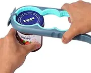 Wolnivi Jar Opener for Weak Hands, Seniors with Arthritis, Bottle Opener to Remove Stubborn Lids, Mutil Can Opener Gripper for Anyone with Low Strength (Blue and Grey)