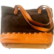 Sundance Brown Stitch Bag / Carry Purse - NEW with Tags - 13" W x 11" H x 5" W