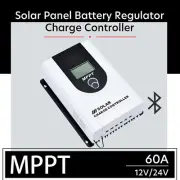 12V/24V Solar Panel Battery Regulator 60A MPPT Charge Controller LCD Bluetooth