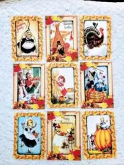 Set of 9 Cards~Vintage Thanksgiving~Greeting Card Toppers and Crafts ~#153N
