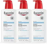 Eucerin Daily Hydration Body Lotion, Unscented Body Lotion for Sensitive Dry Skin, 16.9 Fl Oz Pump Bottles, 3 Pack