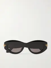 [BOTTEGA VENETA EYEWEAR] BOTTEGA VENETA EYEWEAR - Oval-frame Acetate Sunglasses - Black - One size One size Black