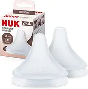 NUK Perfect Match Teats | 3+ Months | Anti Colic Vent | Flexible and Soft | Medium Silicone Teat | Set of 2