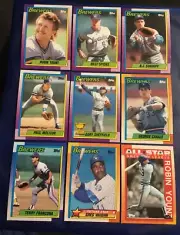 1990 Topps BREWERS Complete Team Set 31 YOUNT, MOLITOR, GREG VAUGHN ROOKIE