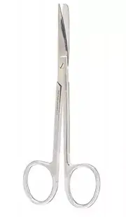 12 Plastic Surgery Scissors, 4.3/4", Curved Blades, Sharp/Blunt Tips, Premium