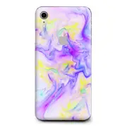 Skins Decal Wrap for Apple iPhone XR - Pastel Marble resin pink purple swirls