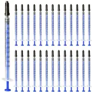 100 Pack Plastic Syringe with Cap, 1ml 1cc without Needle,...
