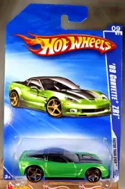 2009 Hot Wheels #135 Faster Than Ever 9/10 '09 CORVETTE ZR1 Green w/Gold FTE Sp