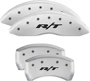 MGP Caliper Covers - Brake Caliper Covers for 2011-2023 Dodge Challenger & 2011-2023 Dodge Charger (Requires Dual Piston Front Caliper) Front and Rear Set - Engraved R/T Truck Logo (White)