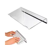 Computer Keyboard Stand Clear Acrylic Tilted Keyboard Holder for Office Desk Home School-Straight-sided Model (with non-slip strip)