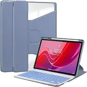 [Jarttarn] Keyboard Case Compatible with Lenovo Tab M11 11 Inch 2023 / Xiaoxin Pad 2024 Rotating Stand Smart Tablet Cover Detachable Wireless Tab M11 Keyboard Case with Pen Holder (Purple)