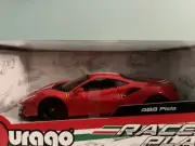 BBURAGO 1:24 FERRARI 488 PISTA WITH WHITE AND BLUE STRIPE