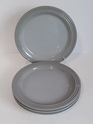 Le Creuset Stoneware Dinner Plate Set Of 4, 27cm, 10.5", Mist Grey, Brand New