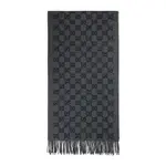 [Gucci] Gucci-Grey And Black New Canvy Cashmere Scarf-Uomo OS OS