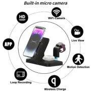 Phone Charger Camera Docking Station Wireless WIFI Room Alarm Security Small 32G