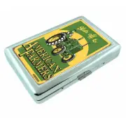 Vintage Poster D246 Silver Metal Cigarette Case Wallet Hats Off American Farmers