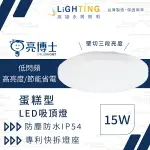 亮博士15W LED 吸頂燈 蛋糕燈 防水浴室燈 陽台燈 走道燈 CNS 含快拆底座 白光黃光【高雄永興照明】