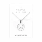 Annabel Trends Stainless Steel Pendant Zodiac Taurus Unisex Accessory Silver