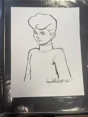 Jonny Quest Original Drawing Jonny Signed Iwao Takamoto 1998 Art Artwork